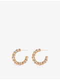 Maje twisted rhinestone brass hoop earrings, UK version