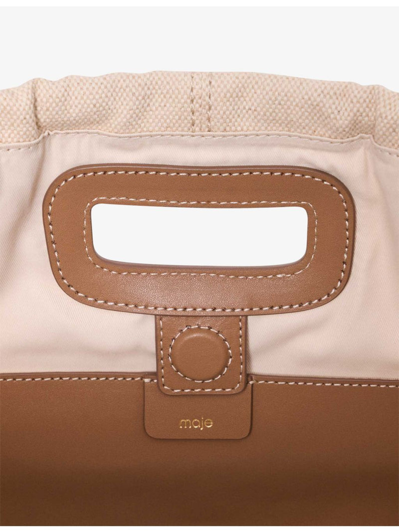 Maje canvas and leather tote bag with heart charms (British brand)