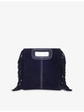 Maje suede bag with fringed trims and gold hardware, UK version