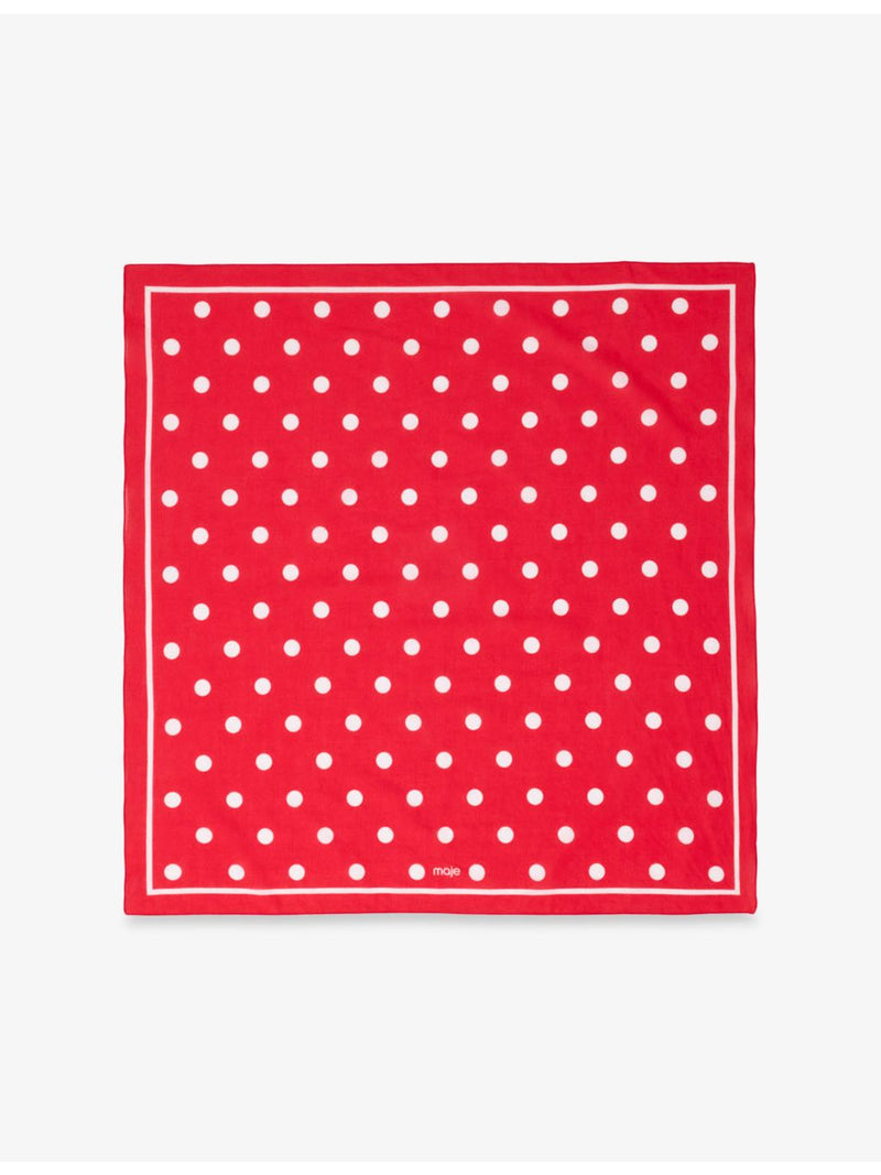 Maje polka dot cotton bandana scarf 58cm (British brand)