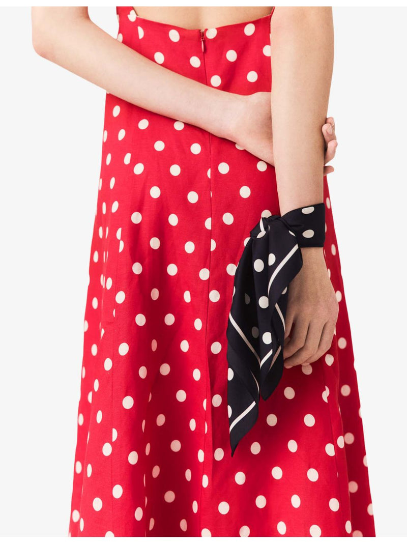 Maje polka-dot silk bandana scarf 58cm square (British brand)