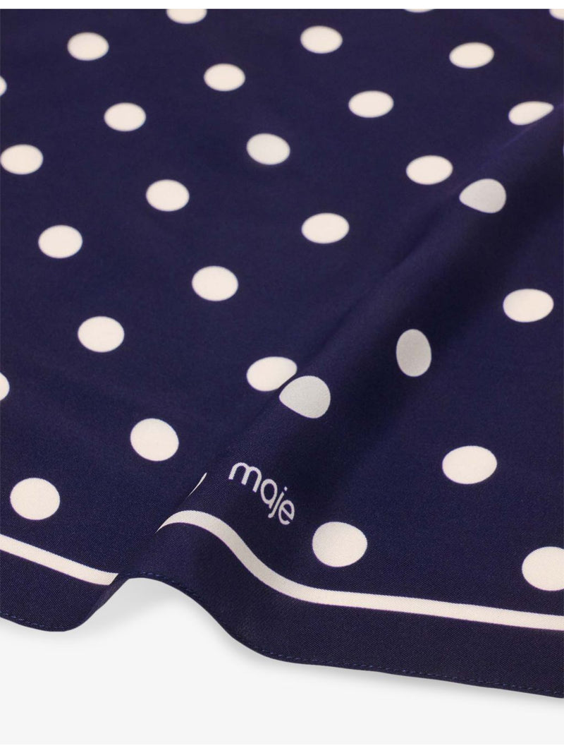 Maje polka-dot silk bandana scarf 58cm square (British brand)