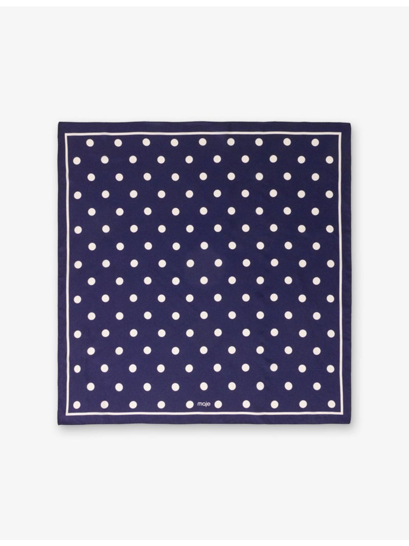 Maje polka-dot silk bandana scarf 58cm square (British brand)