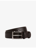 Boggi Milano leather belt with branded buckle, UK version