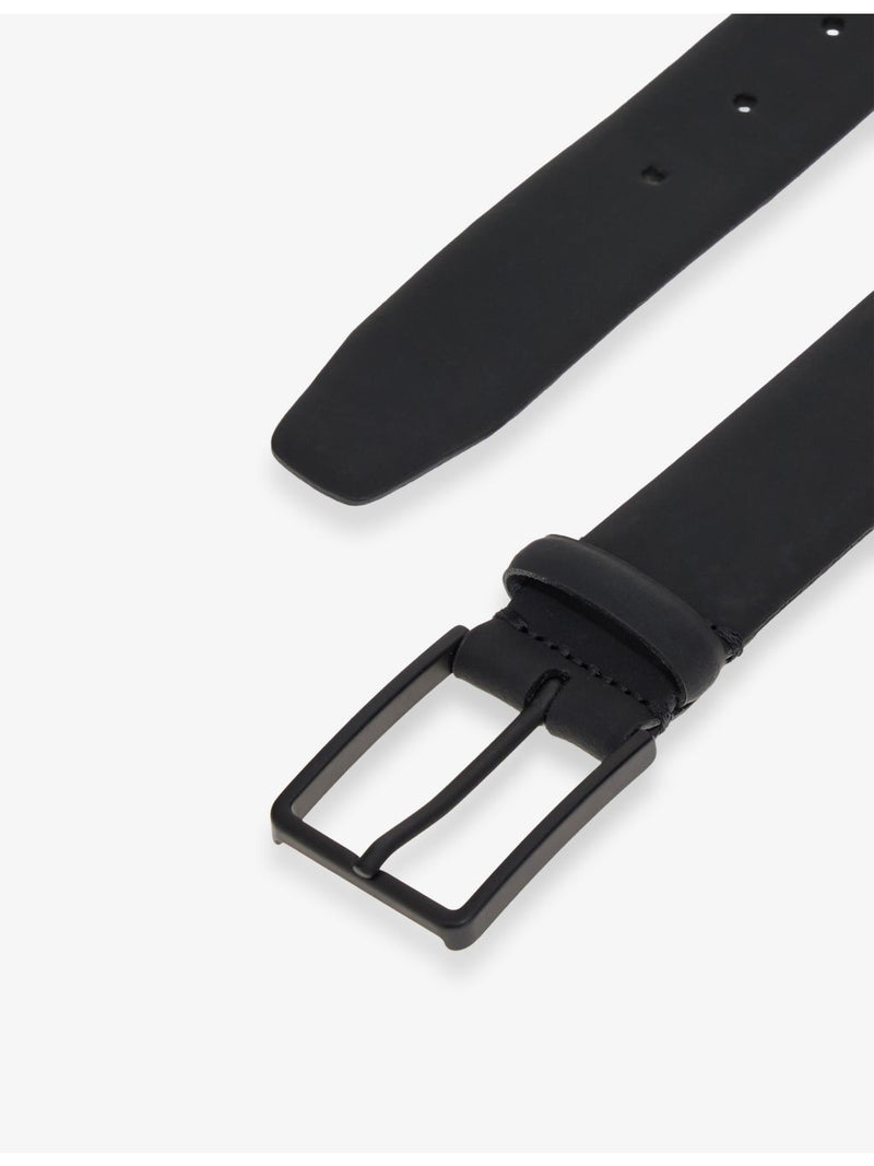 Boggi leather belt with rubberised-logo, UK version