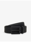 Boggi leather belt with rubberised-logo, UK version
