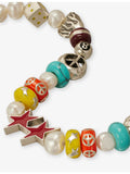 TwoJeys beaded sterling silver-plated brass necklace 48-52cm (British brand)