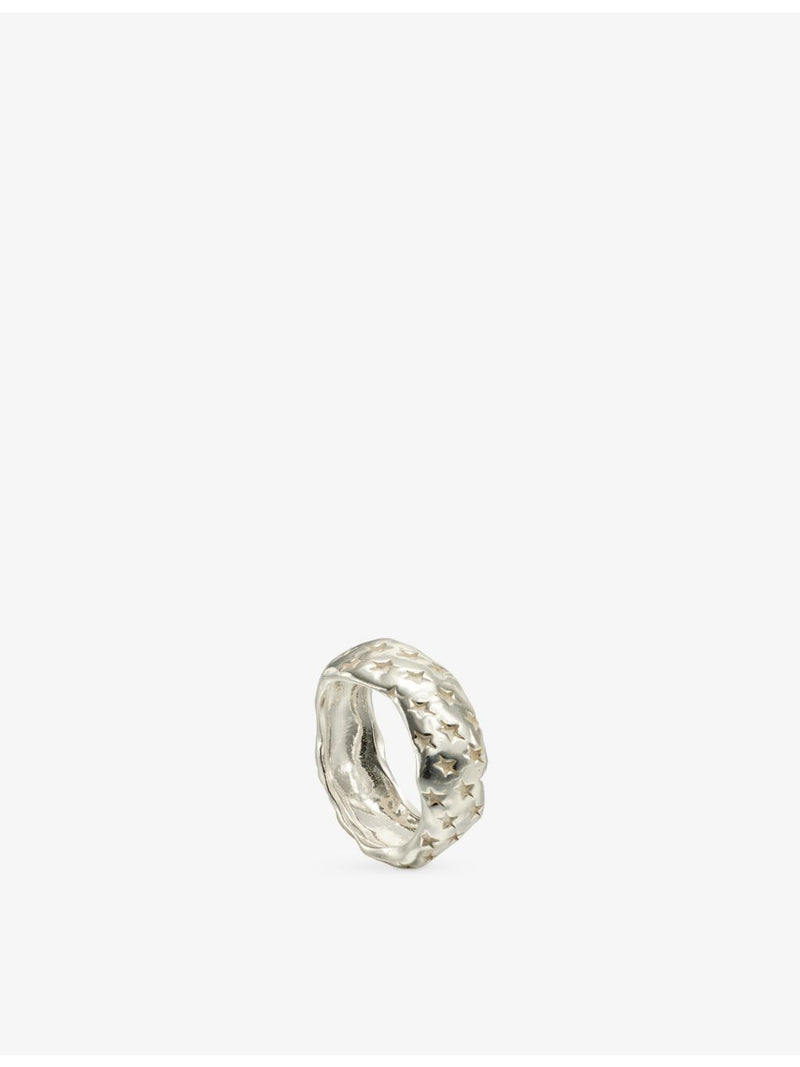 Twojeys sterling silver ring with all-over star design - British product