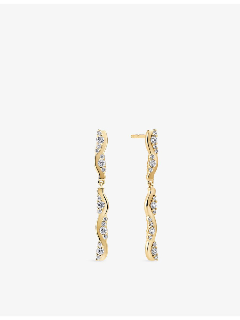 Sif Jakobs gold-plated silver drop earrings with cubic zirconia (British brand)