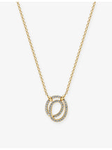 selfridges Sif Jakobs Spirale Due 18ct Yellow Gold-Plated Sterling Silver Cubic Zirconia Pendant Necklace 45cm- Buy online at McGrocer