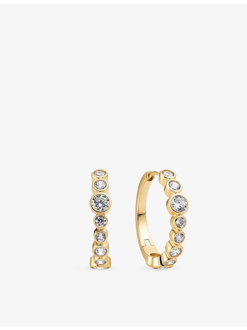 Sif Jakobs 18ct gold-plated cubic zirconia hoop earrings - British product