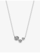 selfridges Sif Jakobs Sardinien Tre Rhodium-Plated Sterling Silver and Cubic Zirconia Pendant Necklace 45cm- Buy online at McGrocer