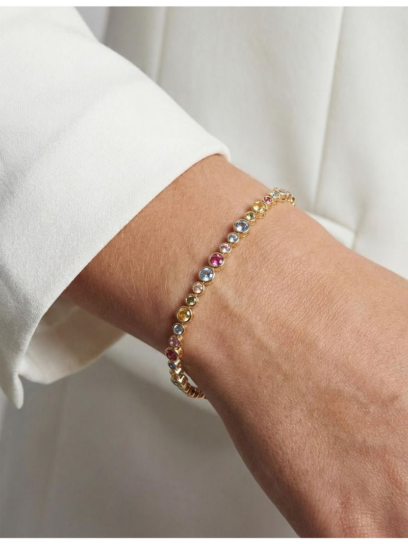 Sif Jakobs 18ct gold-plated sterling silver bracelet cubic zirconia, imported from the UK