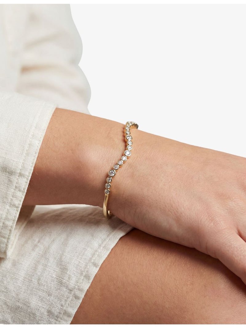 Sif Jakobs Sardinien bangle, gold plated silver cubic zirconia - British product