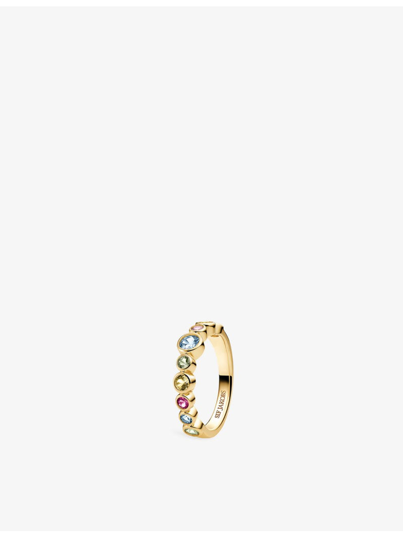 Sif Jakobs ring gold-plated silver multicoloured cubic zirconia - British product