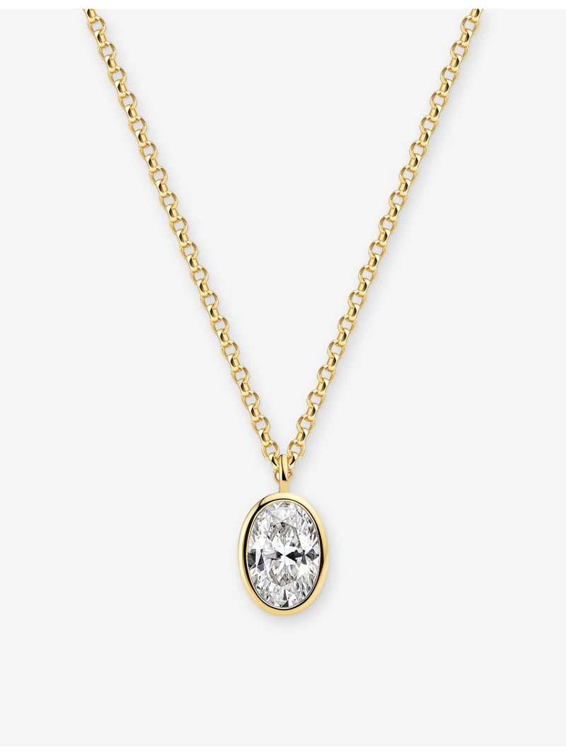 Sif Jakobs Sardinien oval pendant necklace gold-plated cubic zirconia, UK version