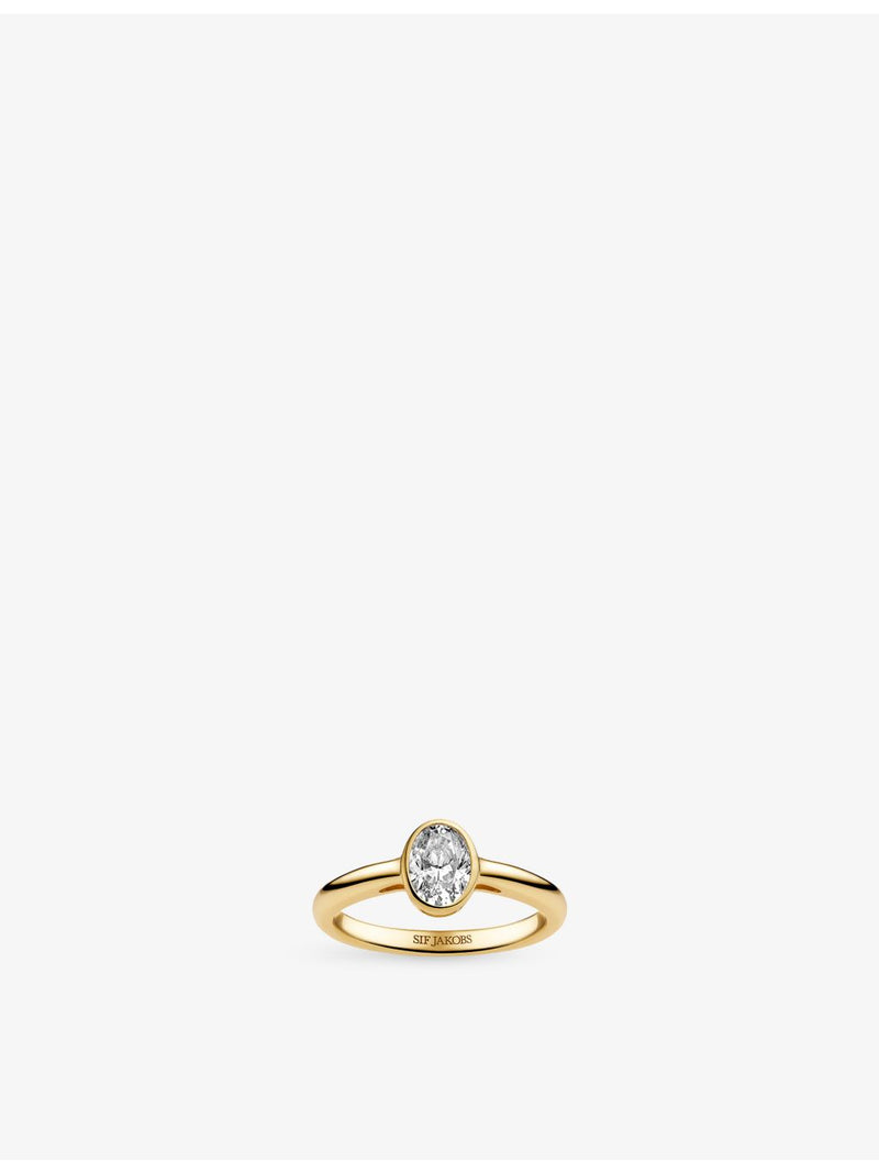 Sif Jakobs gold plated silver zirconia ring, imported from the UK