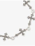 Emanuele Bicocchi sterling silver rose multi-cross bracelet, imported from the UK