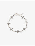 Emanuele Bicocchi sterling silver rose multi-cross bracelet, imported from the UK