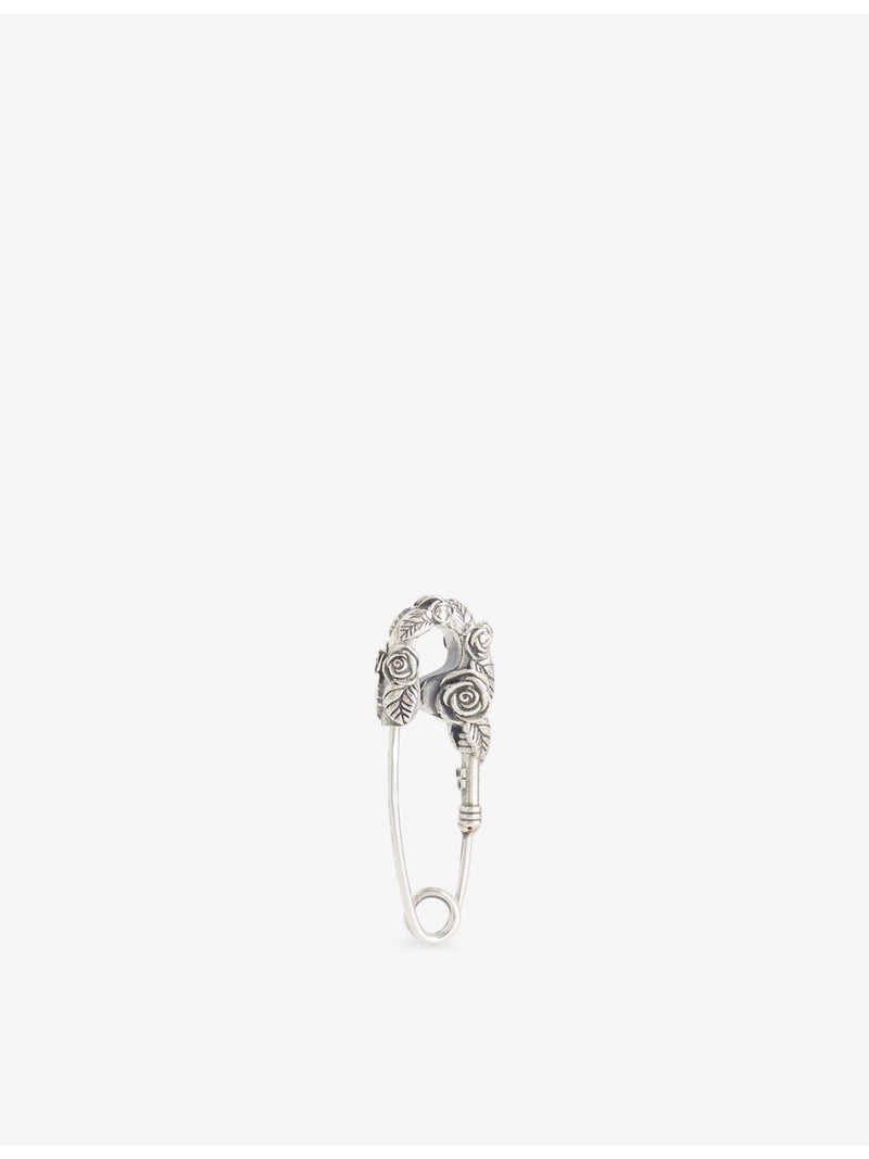 Emanuele Bicocchi sterling silver rose drop earring 4cm, UK version