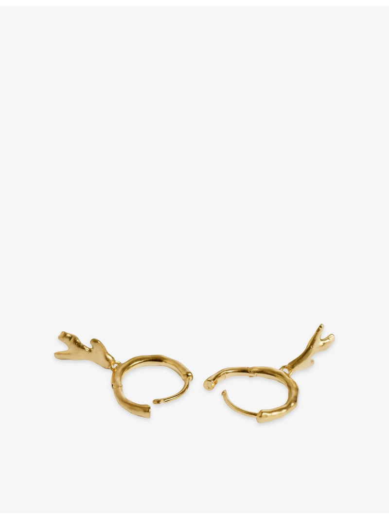Monica Vinader huggie earrings coral charm 18ct yellow gold plated (British brand)