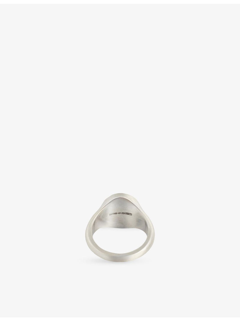 Serge Denimes sterling silver signet ring with St Michael engraving, UK version