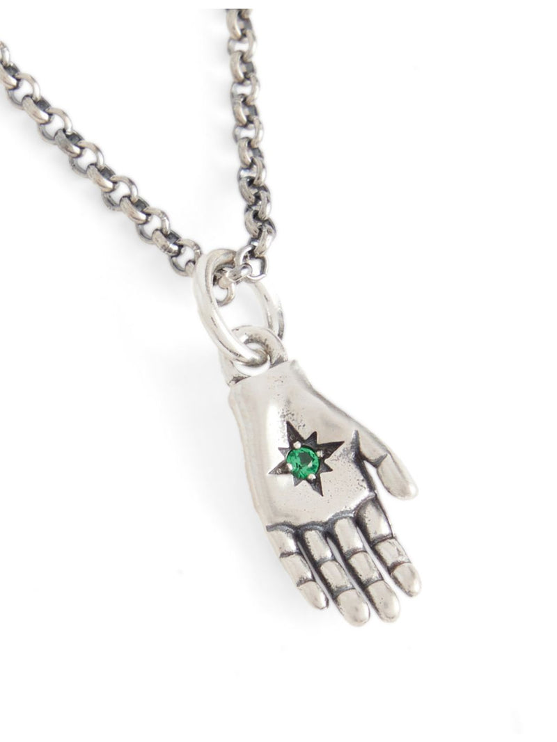 Serge DeNimes sterling silver pendant necklace with green cubic zirconia - British product