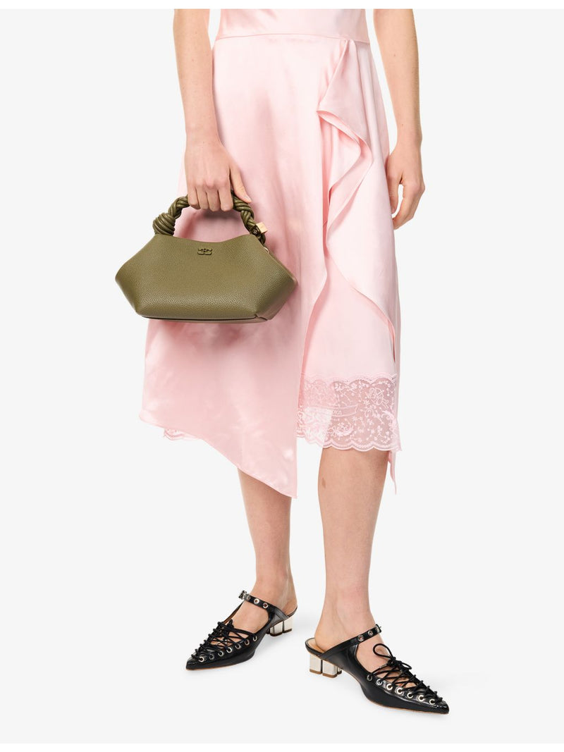 GANNI Bou Bag grained vegan leather top-handle bag, imported from the UK
