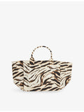 Ganni zebra print cotton shopper tote bag XXL (British brand)