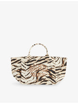 selfridges Ganni Zebra XXL Cotton Shopper Tote Bag- Buy online at McGrocer