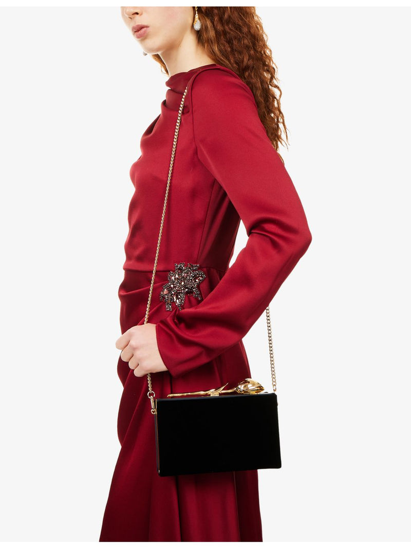 Erdem Bloom Minaudière velvet clutch bag, imported from the UK