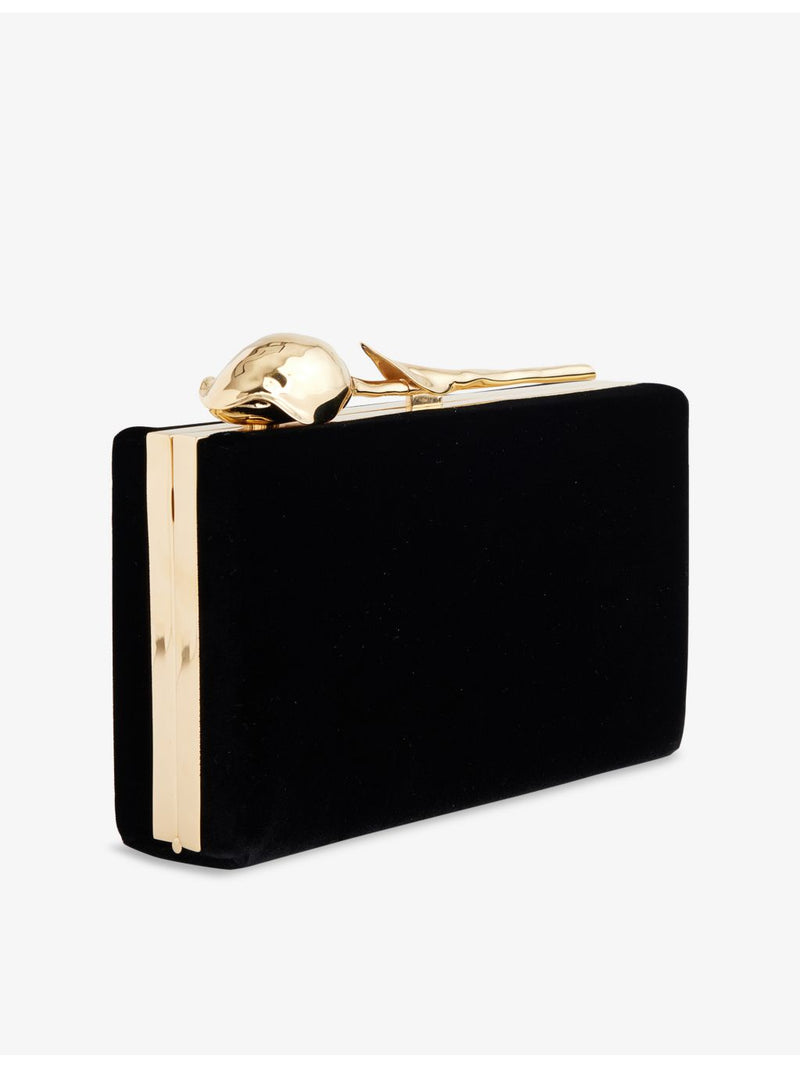 Erdem Bloom Minaudière velvet clutch bag, imported from the UK