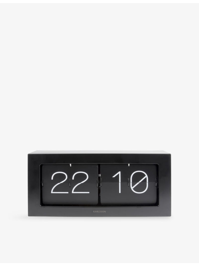 Karlsson Boxed Flip XL table clock in matt black - British product
