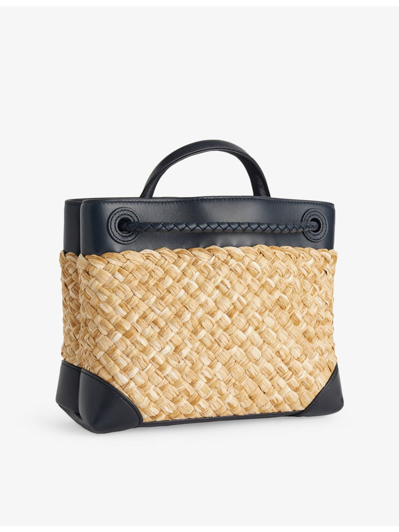 Bottega Veneta raffia leather top-handle bag - British product