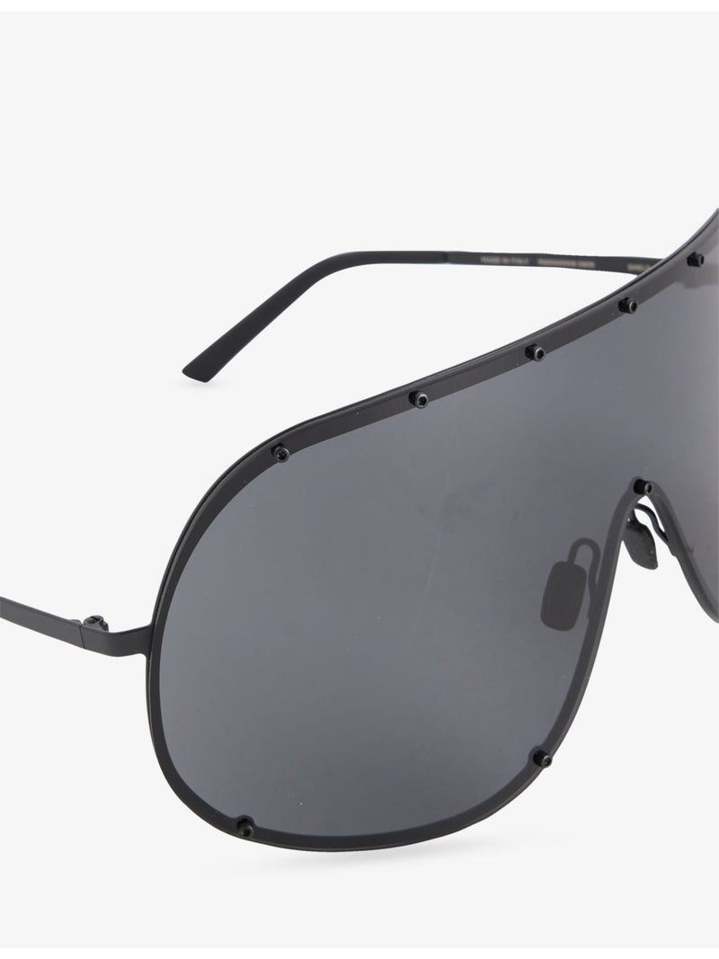 Rick Owens Shield sunglasses stainless steel surgical frame (British brand)