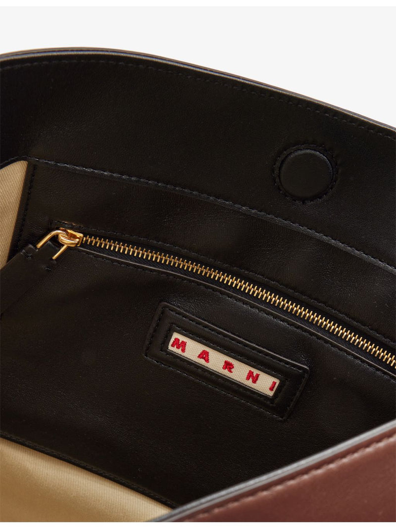 Marni leather tote bag tri-tone with shoulder strap - British product