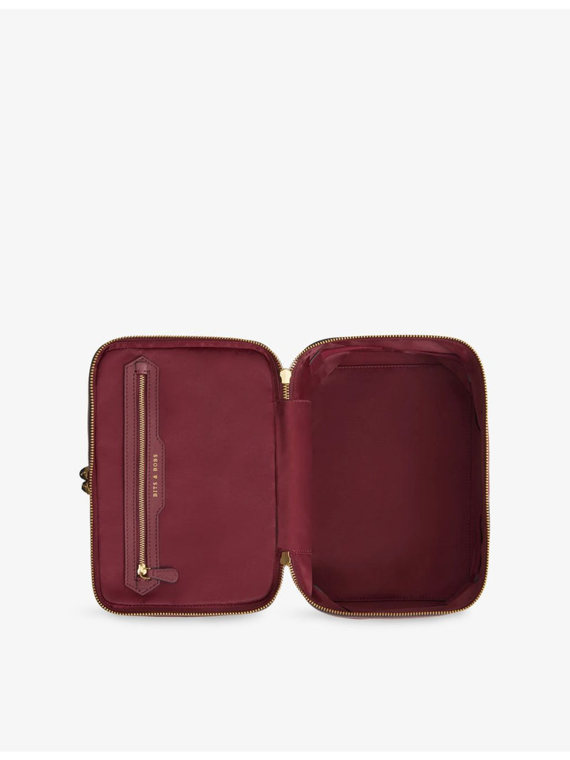 Anya Hindmarch woven cosmetics case logo jacquard, UK version
