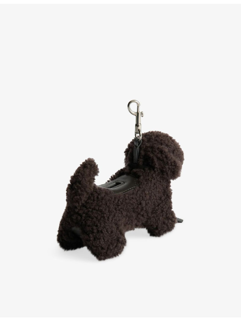 Anya Hindmarch dog poo shearling bag charm with leather collar - British product