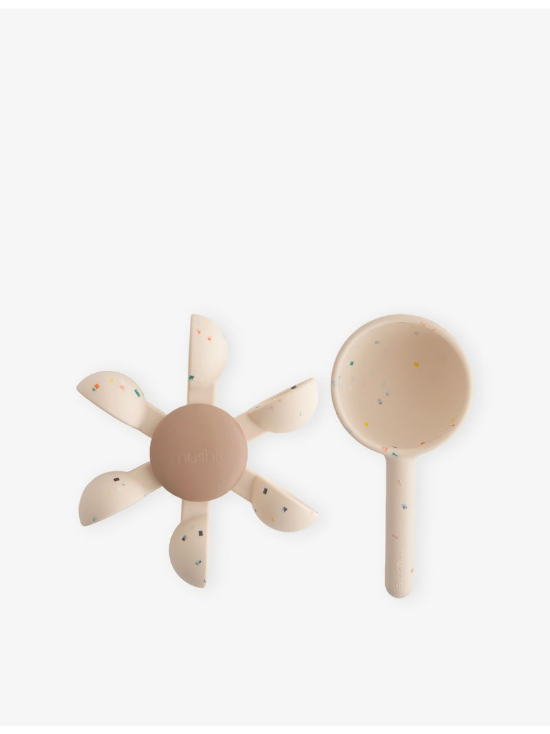 Mushie silicone bath toy playset with water wheel (British brand)