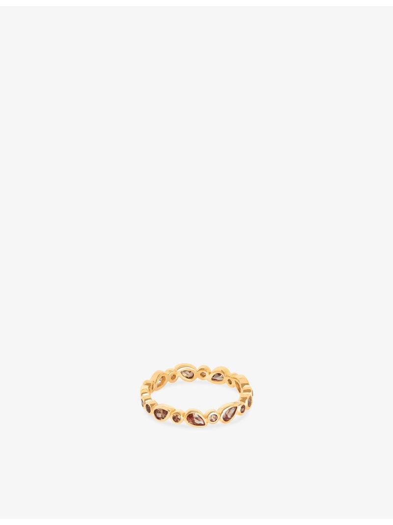 Astrid & Miyu 18ct gold-plated cubic zirconia ring (British brand)