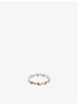 selfridges Astrid & Miyu Sunset Pear Rhodium-Plated Sterling Silver and Cubic Zirconia Band Ring- Buy online at McGrocer