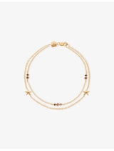 selfridges Astrid & Miyu Starfish Double Chain 18ct Gold-Plated Sterling Silver and Cubic Zirconia Bracelet- Buy online at McGrocer