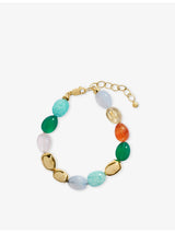 selfridges Monica Vinader Rio Bold Multi Gemstone Freedom Stones 18ct Yellow Gold Vermeil Beaded Bracelet- Buy online at McGrocer