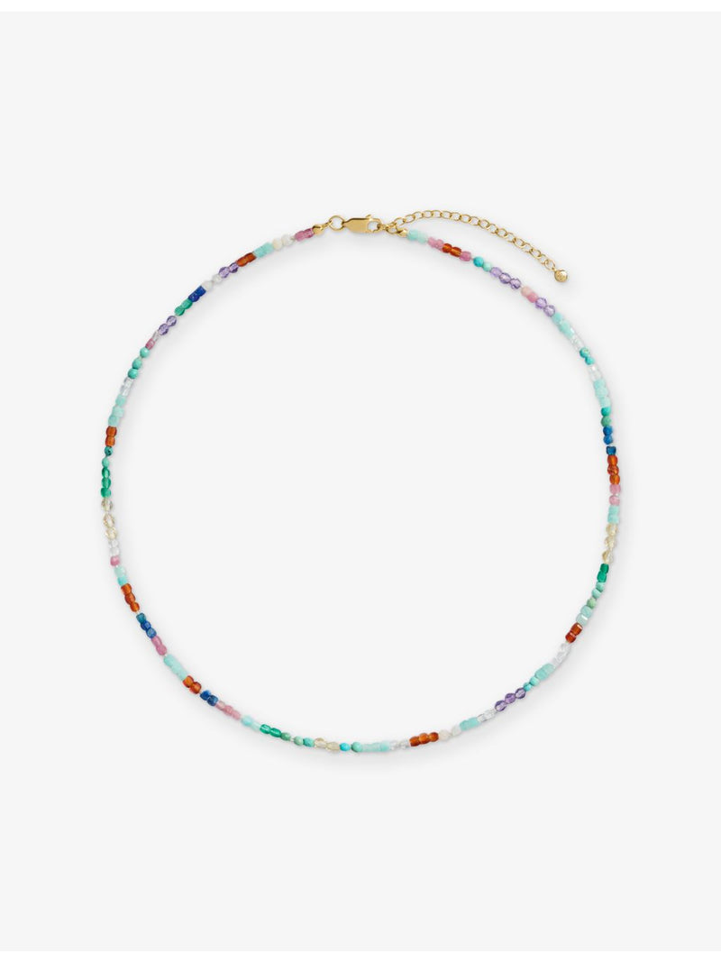 Monica Vinader multi gemstone beaded necklace 41-46cm, imported from the UK