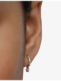 Monica Vinader pink tourmaline huggie earrings in sterling silver - British product