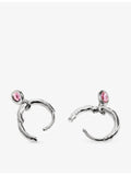 Monica Vinader pink tourmaline huggie earrings in sterling silver - British product