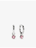 Monica Vinader pink tourmaline huggie earrings in sterling silver - British product