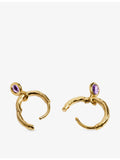 Monica Vinader 18ct yellow-gold vermeil amethyst huggie earrings - British product