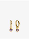 Monica Vinader 18ct yellow-gold vermeil amethyst huggie earrings - British product