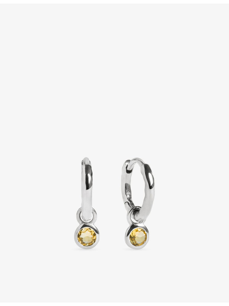 Monica Vinader citrine huggie earrings sterling silver 9mm (British brand)